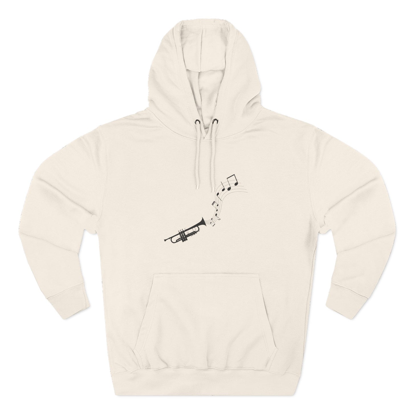 Trumpet Music Notes Hoodie — Minimalist Jazz Instrument Pullover