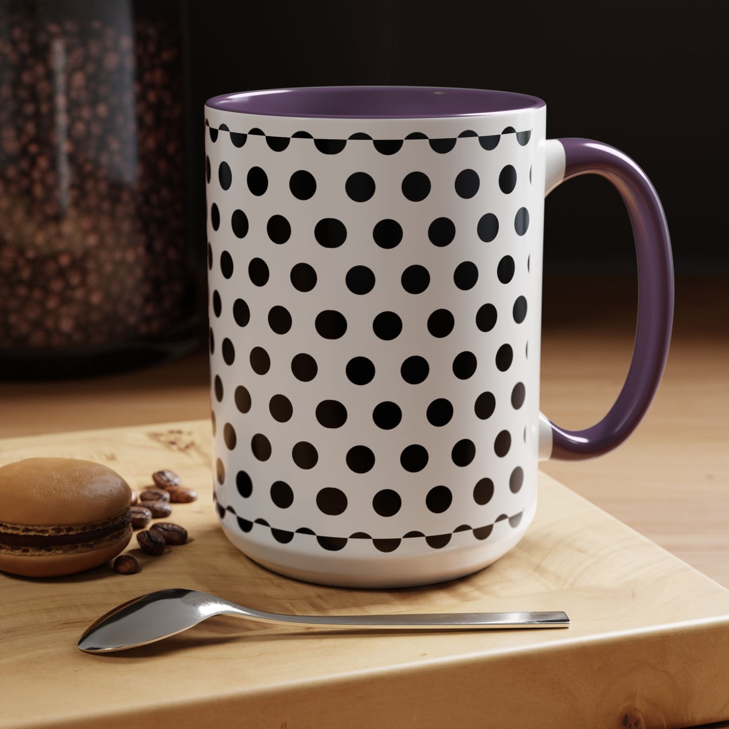 Elegant Polka Dot Mug - Stylish Coffee Cup for Home, Office, Gift for Birthdays, Anniversaries, Holidays, Unique Drinkware