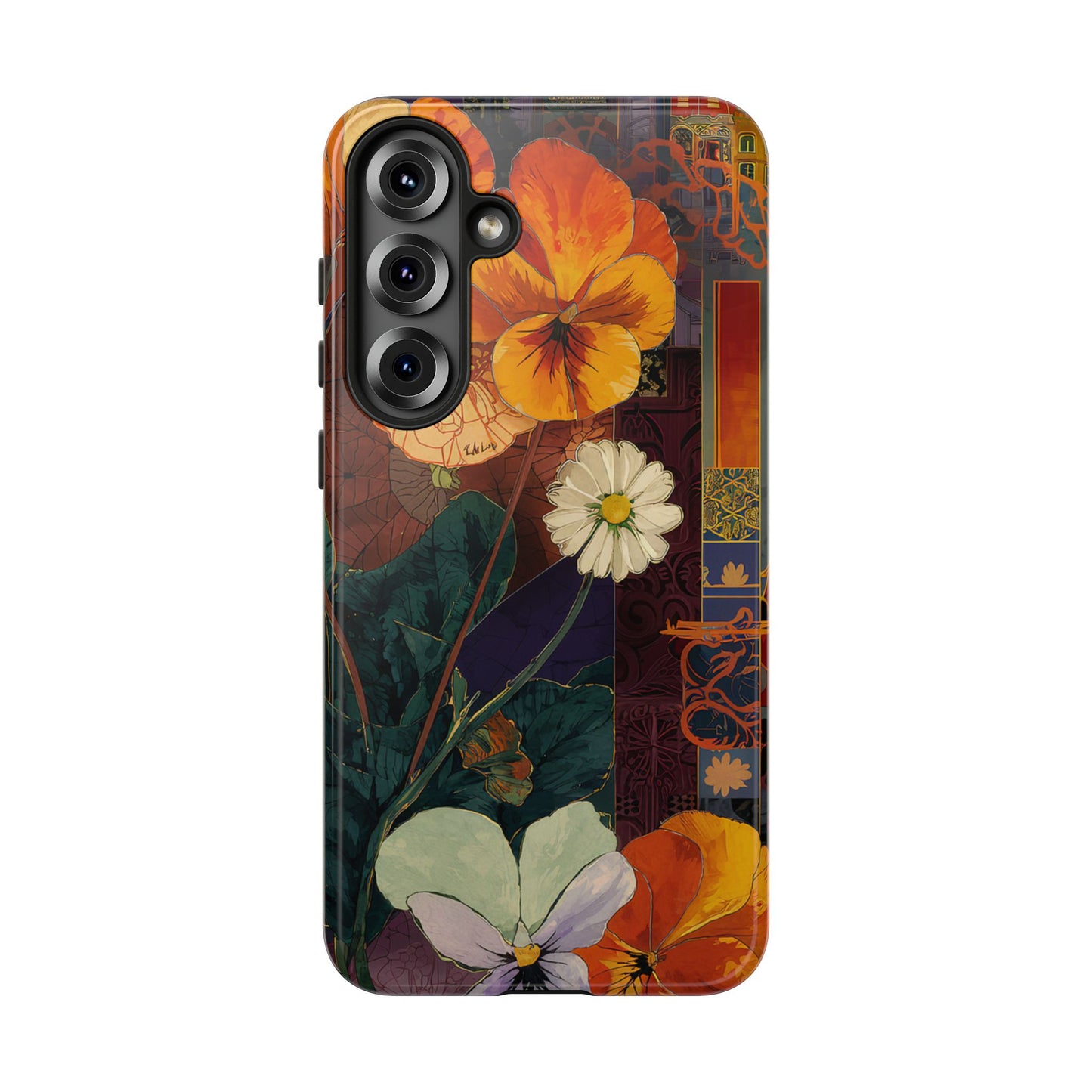 Floral Pansy Tough Phone Case — Vintage Botanical Protection