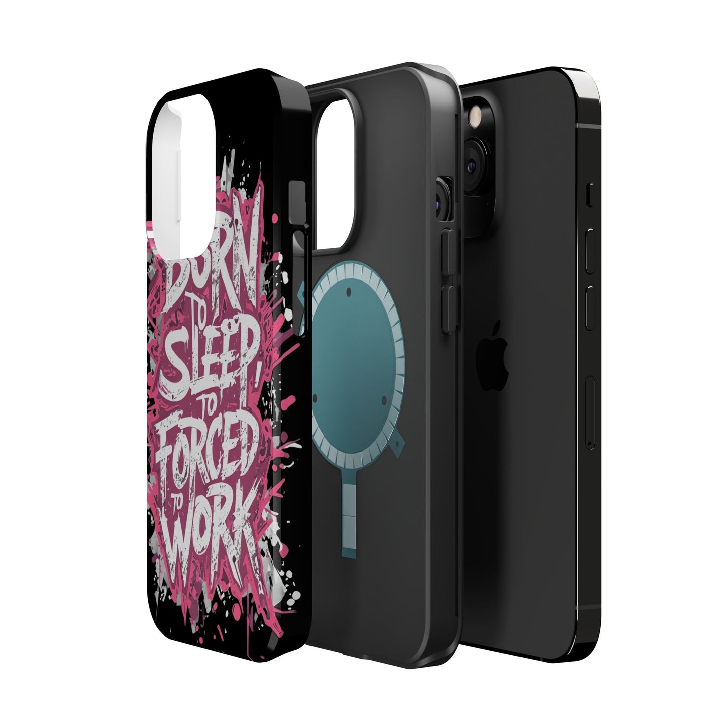 Phone Case — "Born to Sleep, Forced to Work" Impact-Resistant Magnetic Case