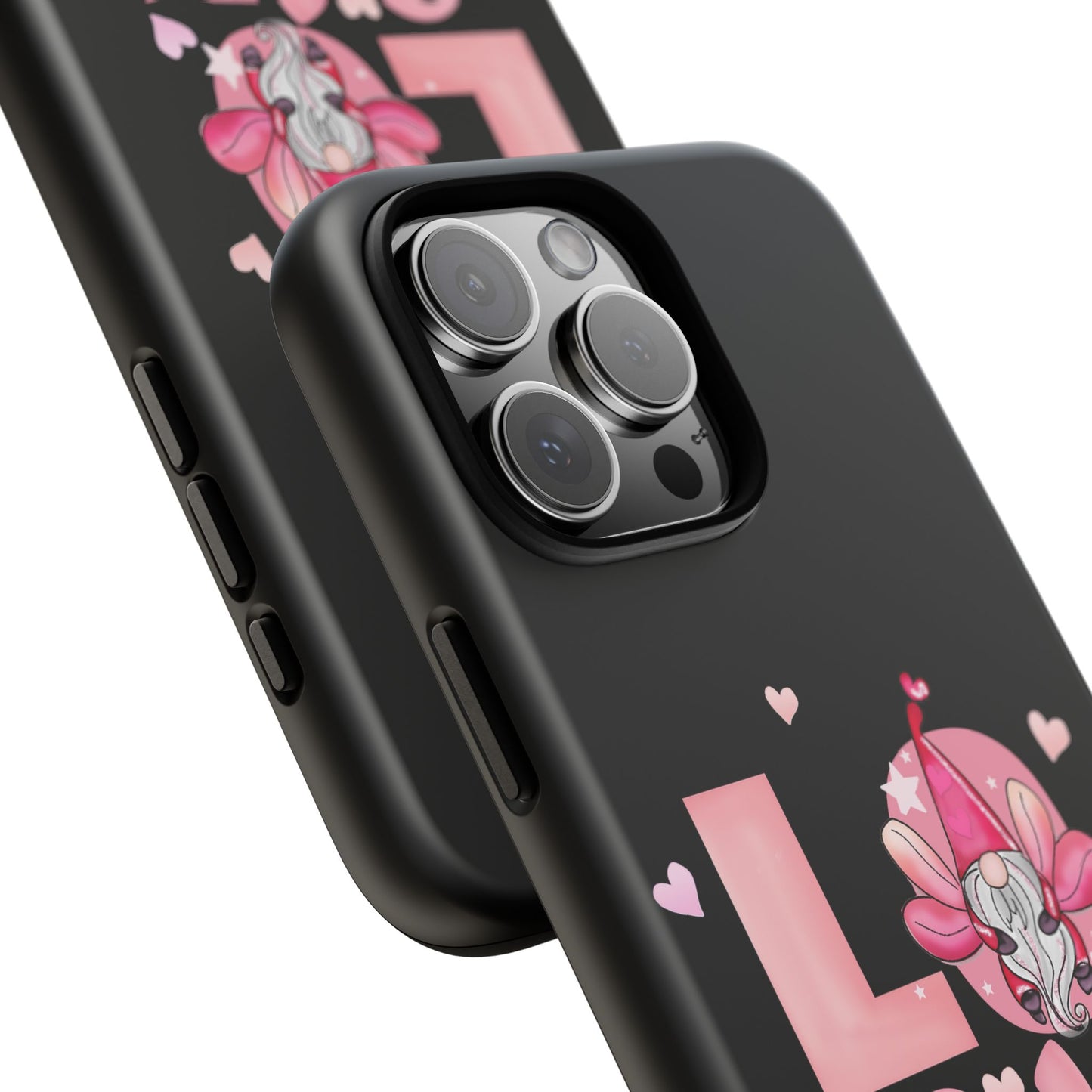 Love Gnome Phone Case — Cute Pink Heart Valentines Protective Case