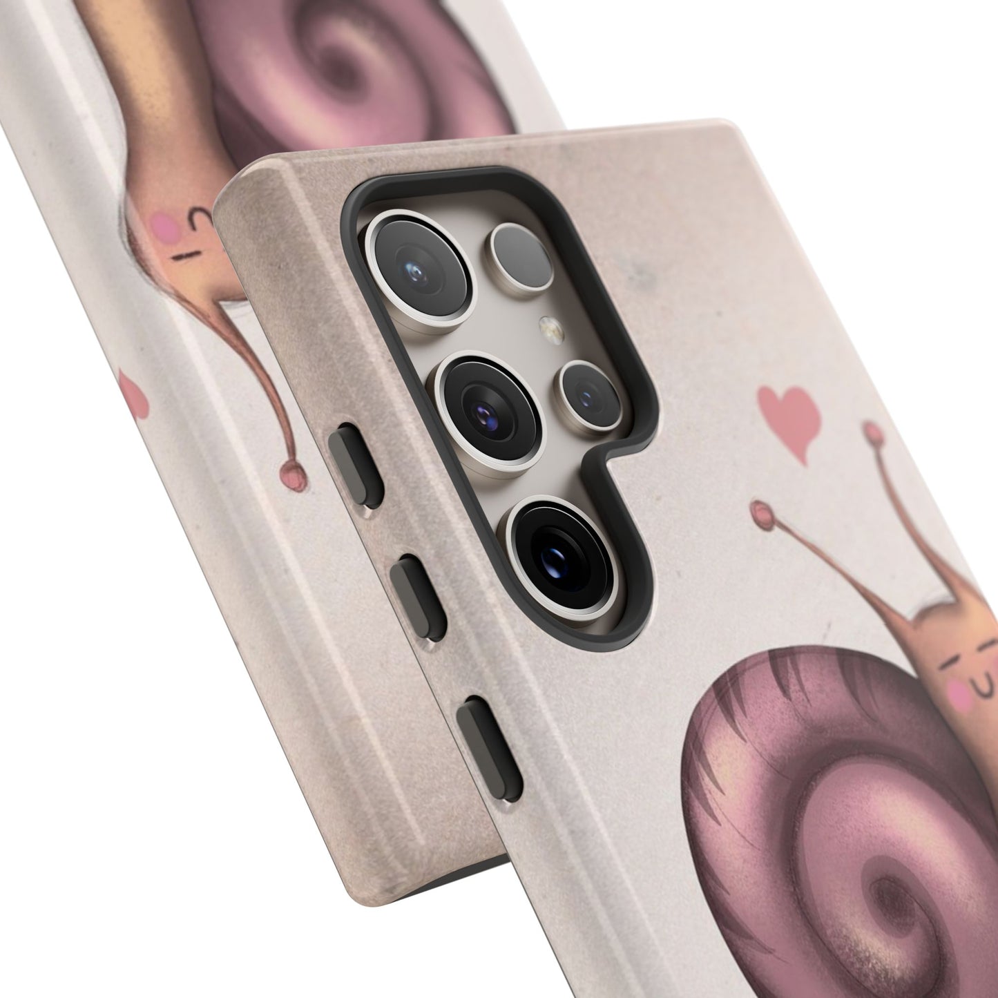 Cute Snail Phone Case — Pink Heart Cartoon Protective iPhone Cover