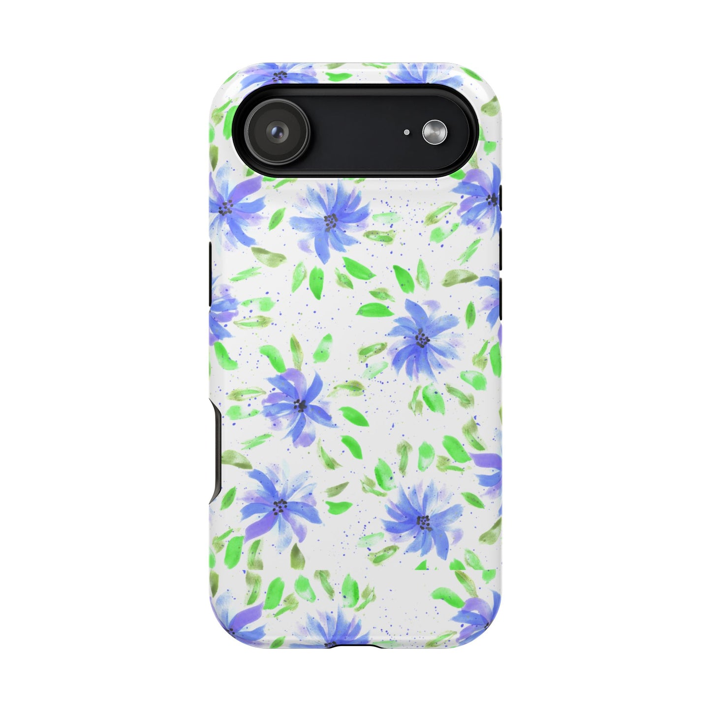 Floral Blue Watercolor Phone Case — Magnetic Impact-Resistant