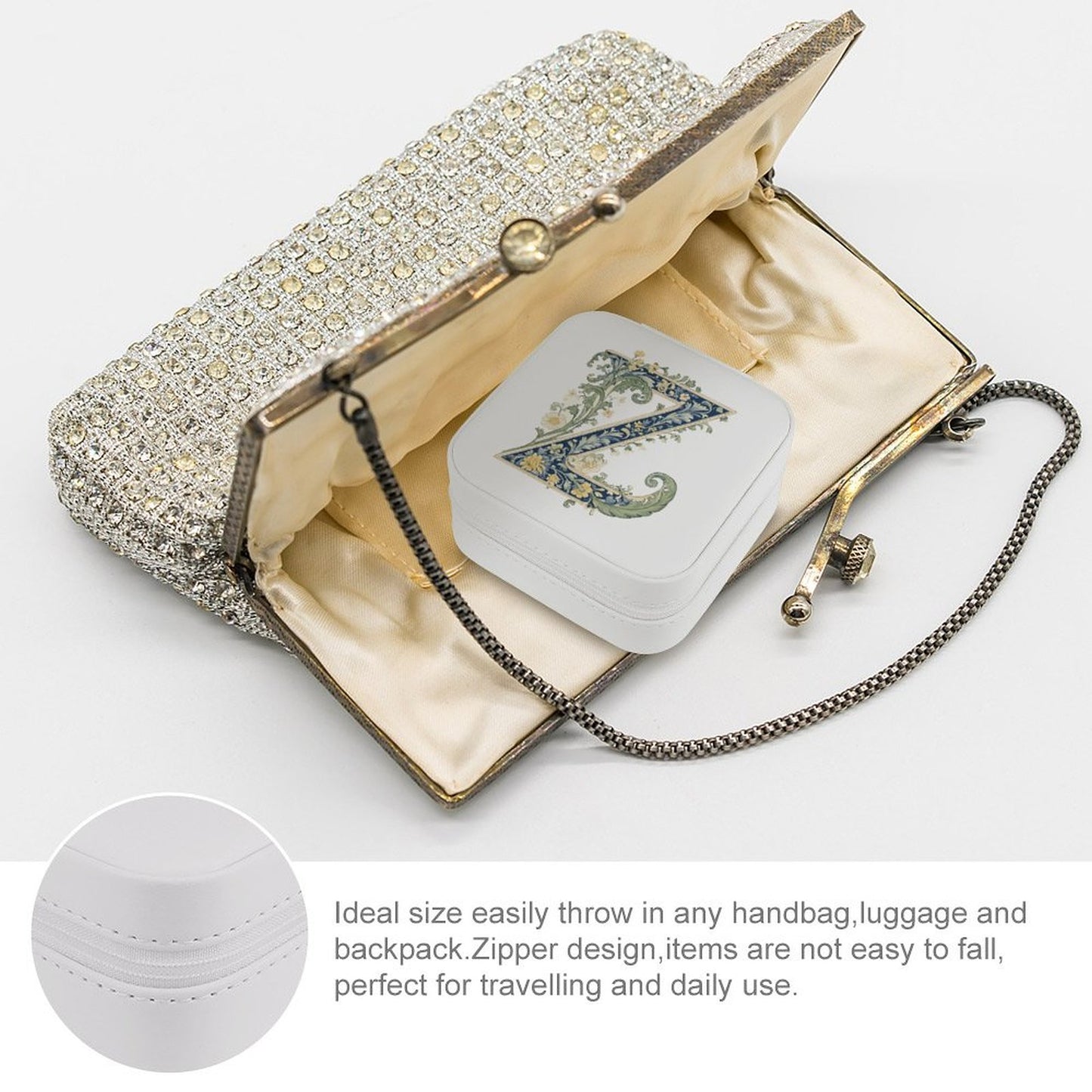 PU Portable Travel Jewelry Box - Letter Z