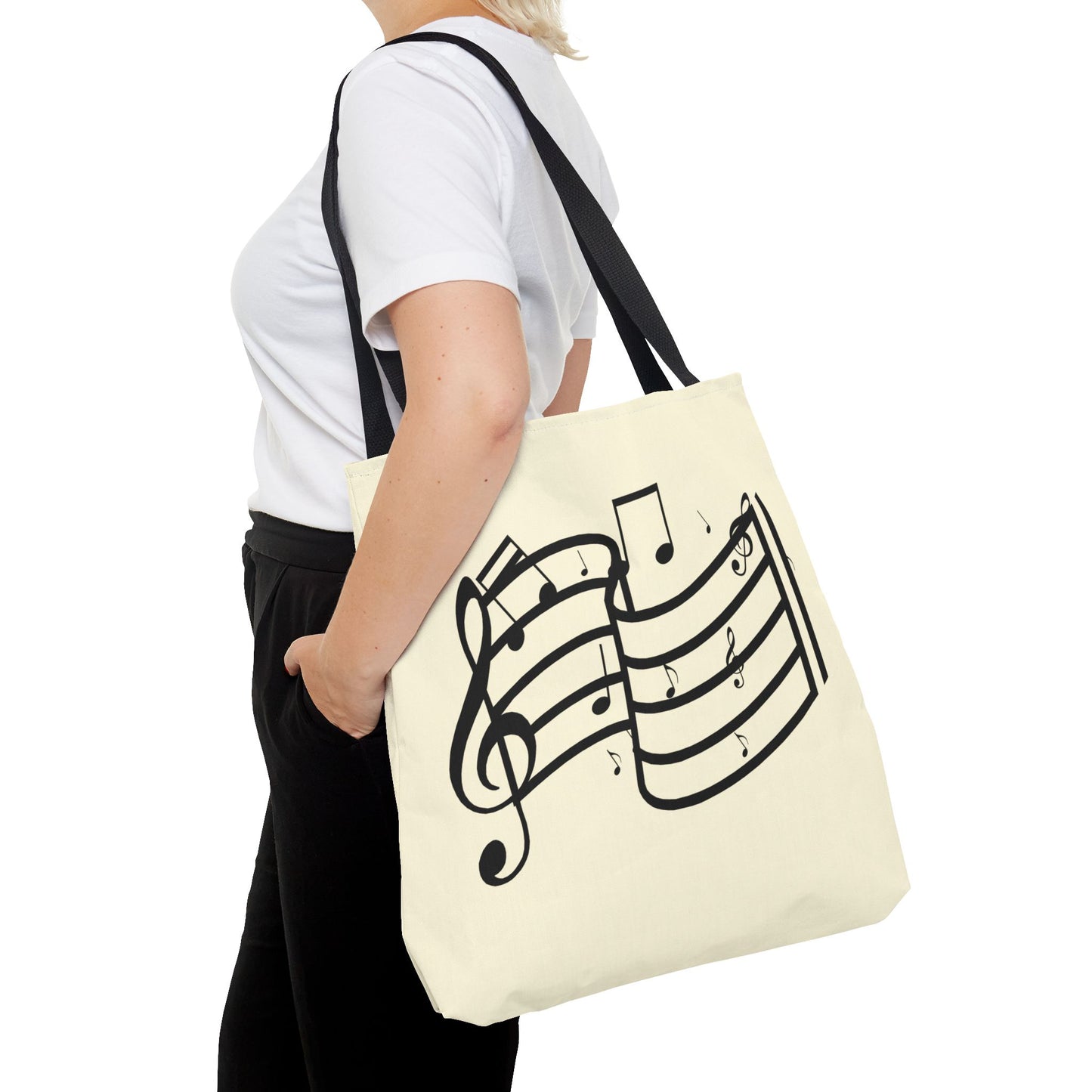 Music Notes Tote Bag — Sheet Melody Canvas Tote for Musicians & Music Lovers