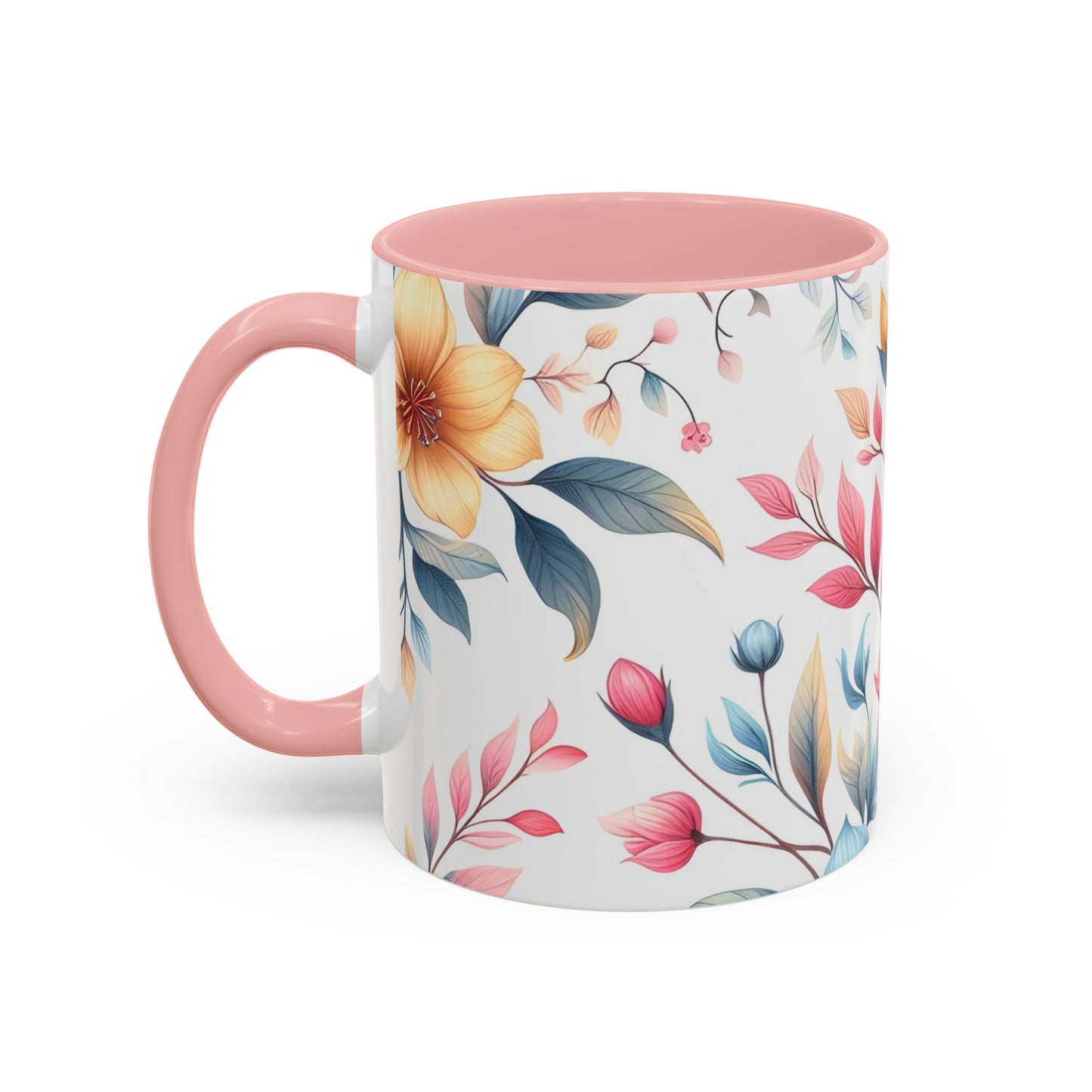 Floral Accent Coffee Mug - Perfect Gift for Tea Lovers, Home Decor, Kitchen Accessories, Mother's Day, Coffee Enthusiasts