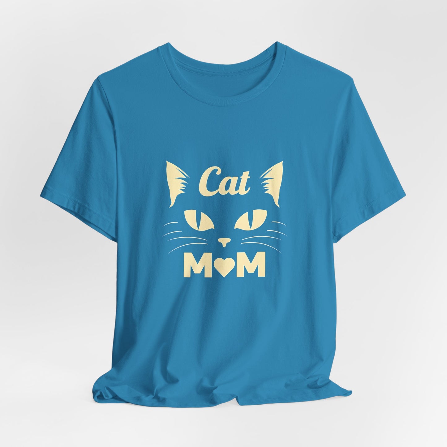 Cat Mom T-Shirt — Cute Cat Face Graphic Tee for Cat Lovers