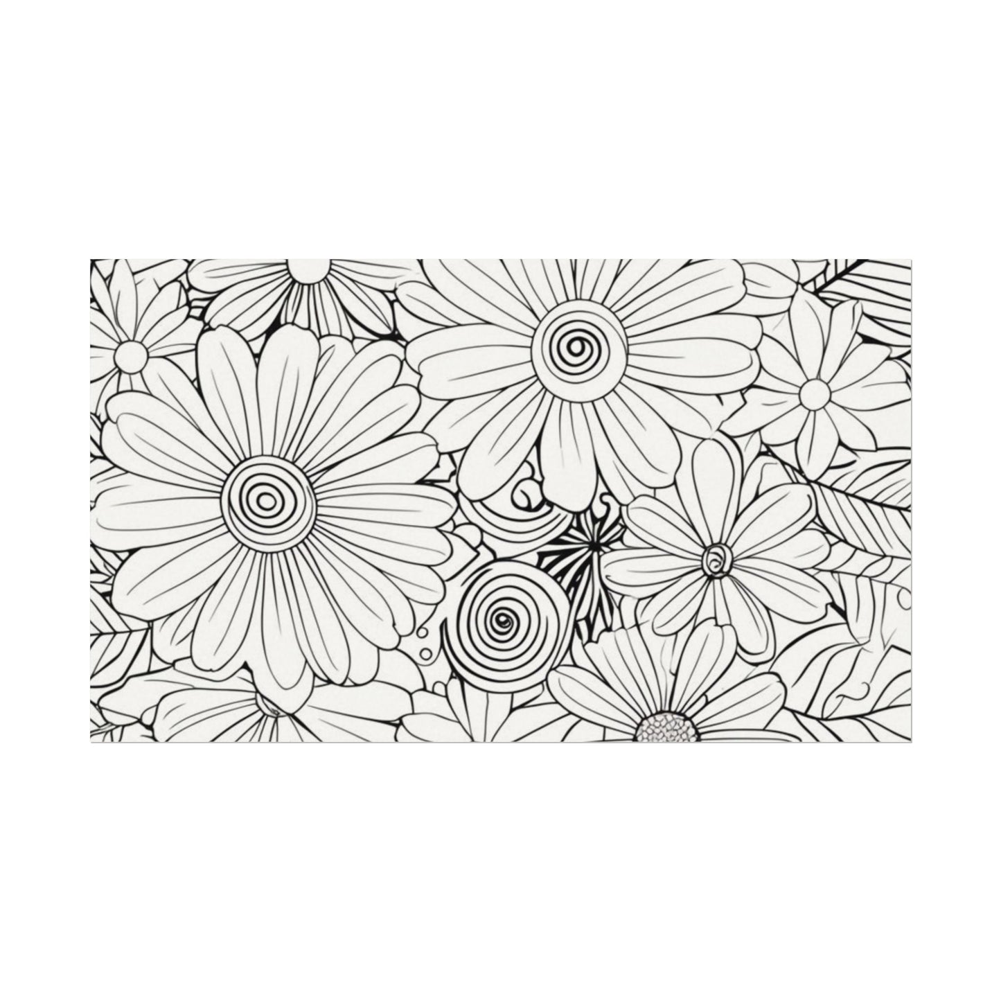 COLOR IT YOURSELF Floral Line Art Poster — Textured Matte Print
