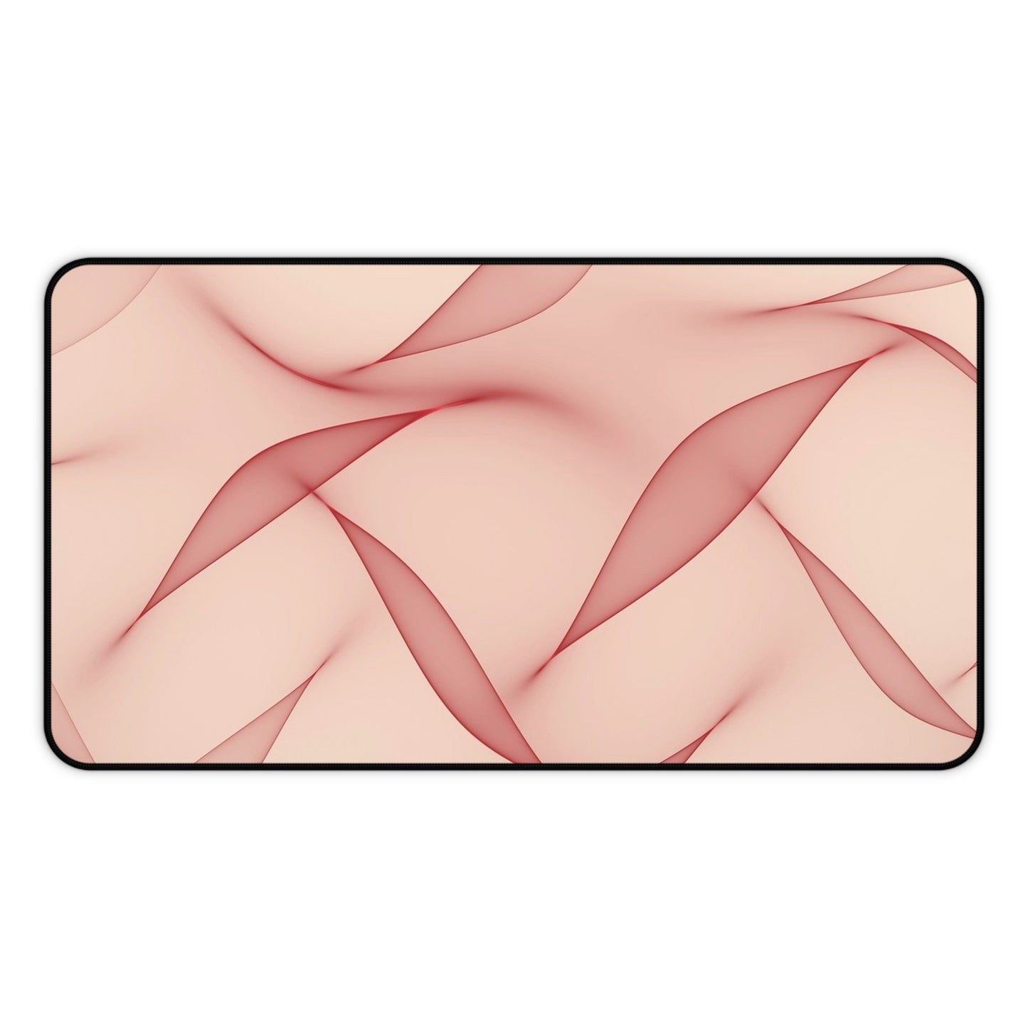 Blush Wave Desk Mat — Elegant Pink Abstract Mouse Pad for Office & Home
