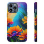 Floral Sunset Tough Phone Case — Vibrant Watercolor Flowers Protective Cover