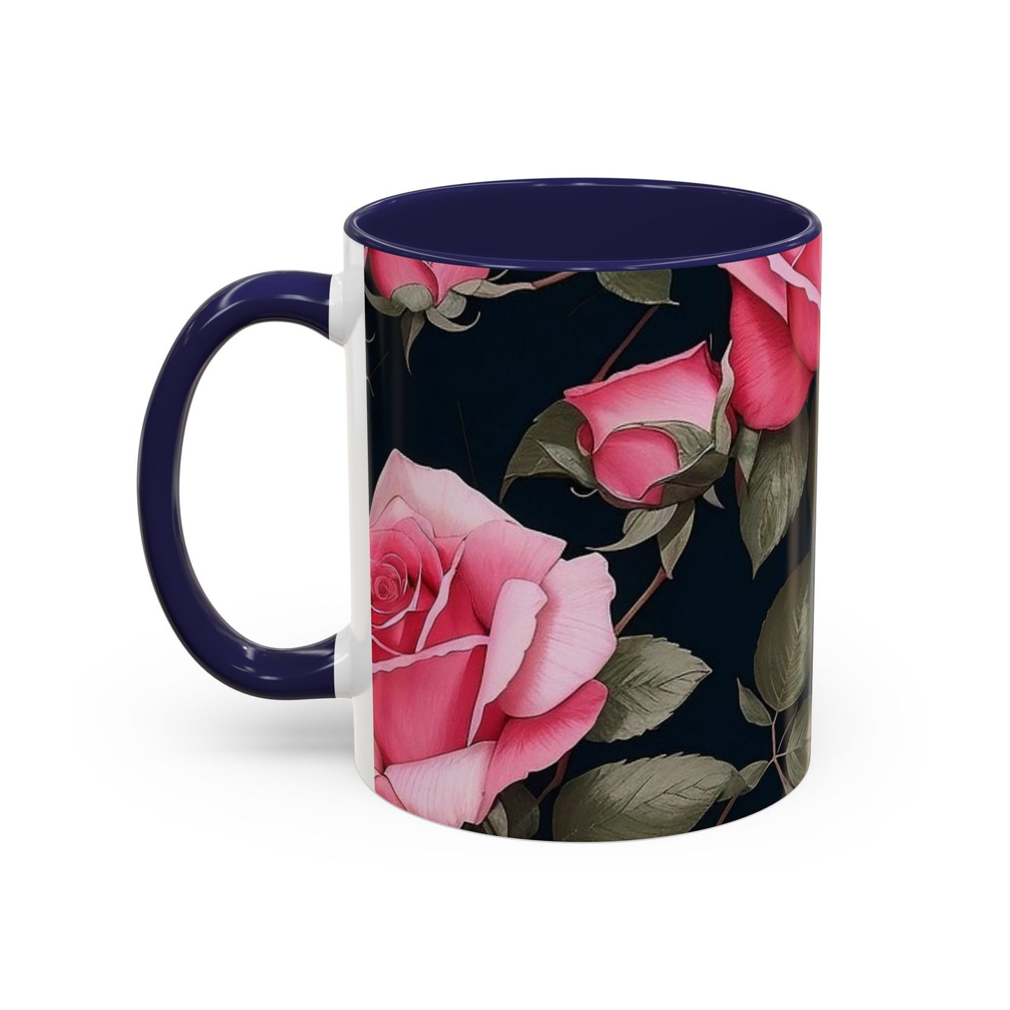 Floral Accent Coffee Mug, Gift for Her, Cute Floral Mug, Spring Decor, Coffee Lover Gift