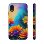 Floral Sunset Tough Phone Case — Vibrant Watercolor Flowers Protective Cover