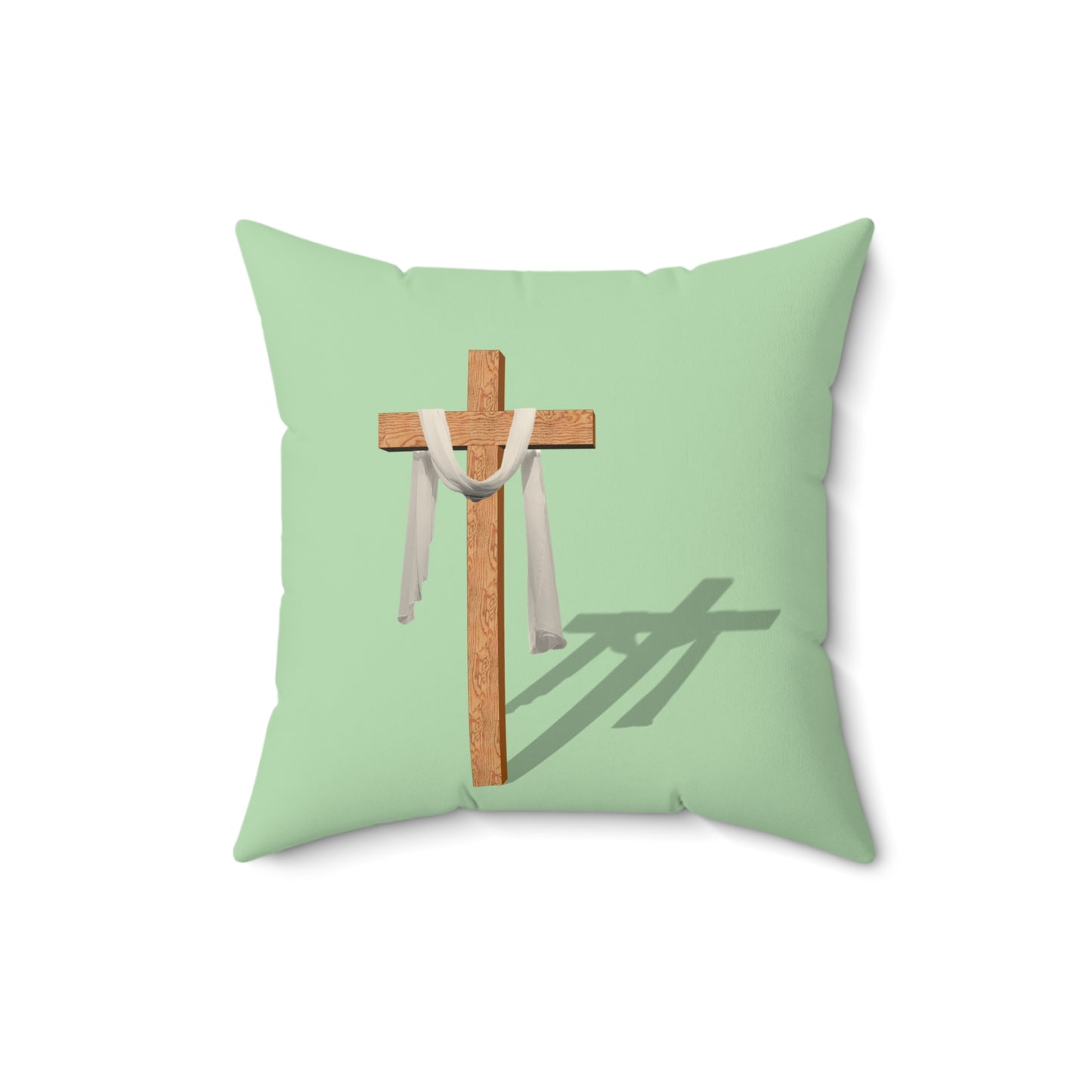 Inspirational Cross Pillow | Spun Polyester Square Cushion | Home Decor, Faith-Based Gift, Easter, Christian Art, Living Room Accent
