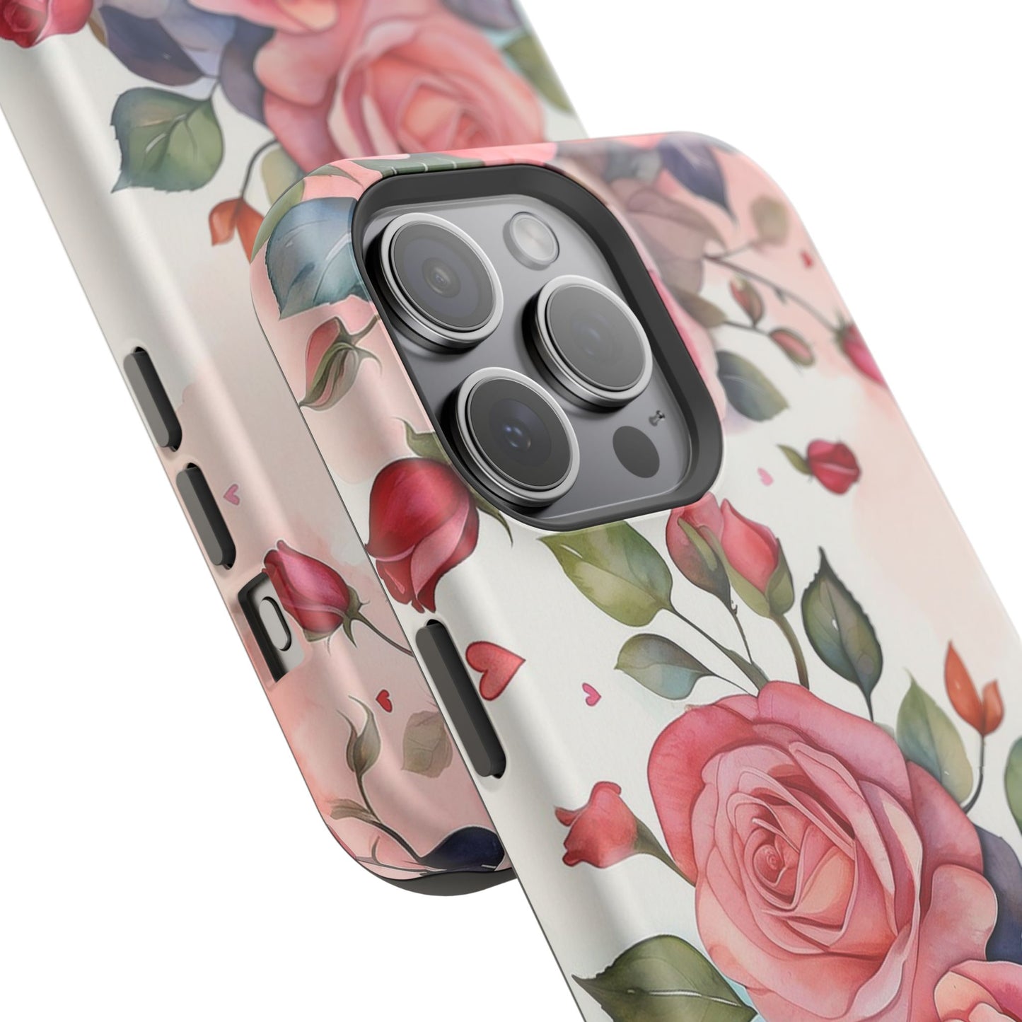 Floral Rose Magnetic Phone Case — Impact-Resistant Protective Cover