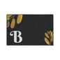 Monogram B Heavy Duty Floor Mat — Black & Gold Botanical Doormat