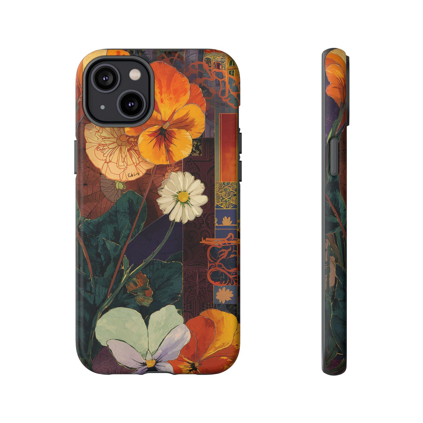 Floral Pansy Tough Phone Case — Vintage Botanical Protection