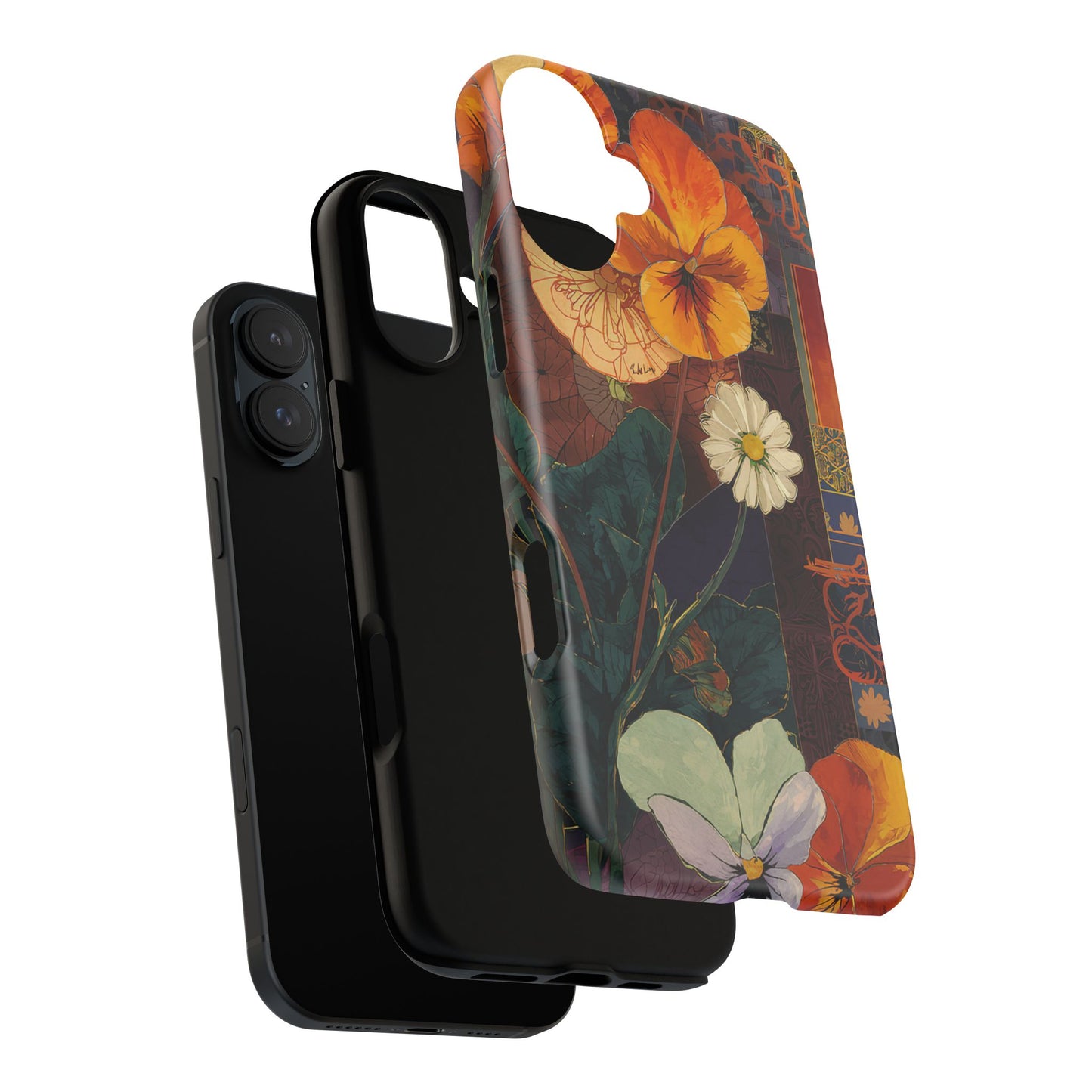 Floral Pansy Tough Phone Case — Vintage Botanical Protection