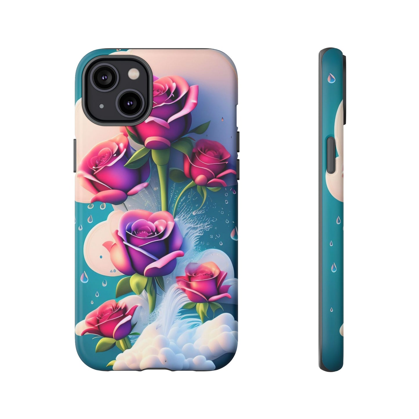 Floral Dream Tough Phone Case — Rose Bouquet Clouds Design