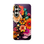 Floral Burst Tough Phone Case — Colorful Retro Flowers Protective Cover