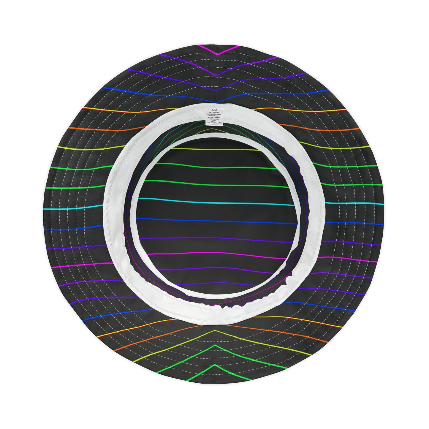 Neon Stripe Bucket Hat — Rainbow Lines Pattern AOP