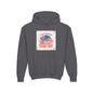 California Surfing Youth Hoodie — Retro Beach Palm Tree Surf Graphic