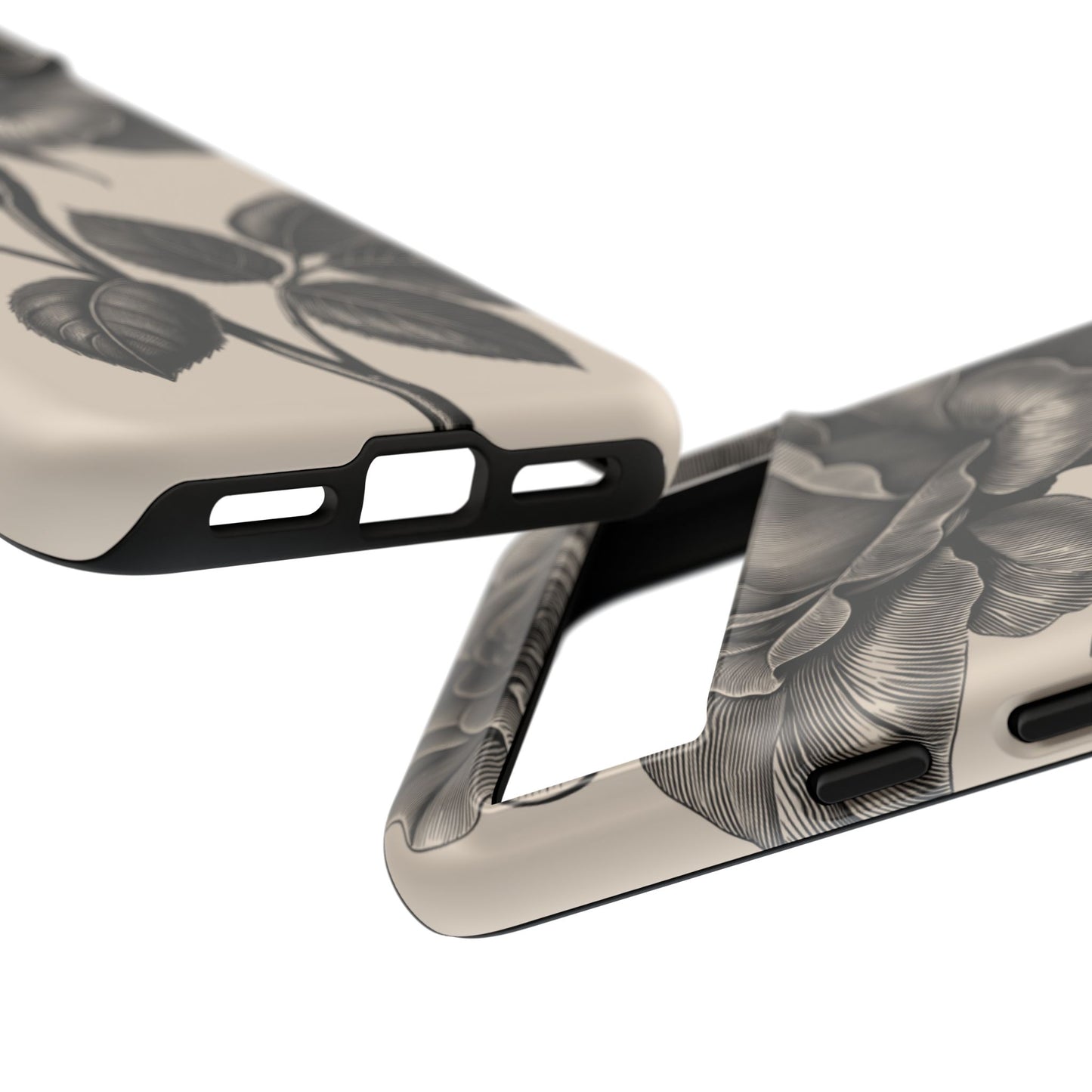 Black Rose Phone Case, Tough Cases with Floral Design, Elegant Tech Accessory, Gift for Flower Lovers, Stylish Protection