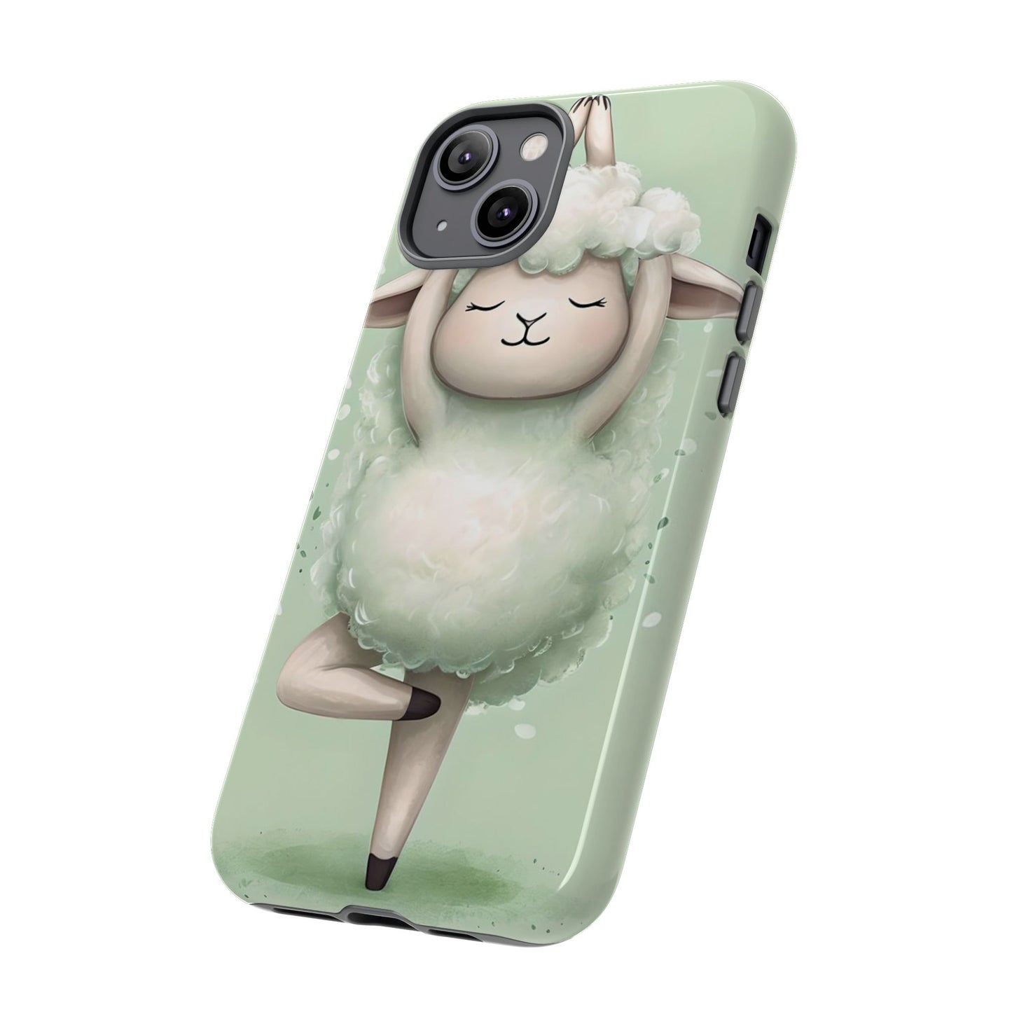 Cute Yoga Sheep Phone Case — Pastel Lamb Ballerina Protective Cover