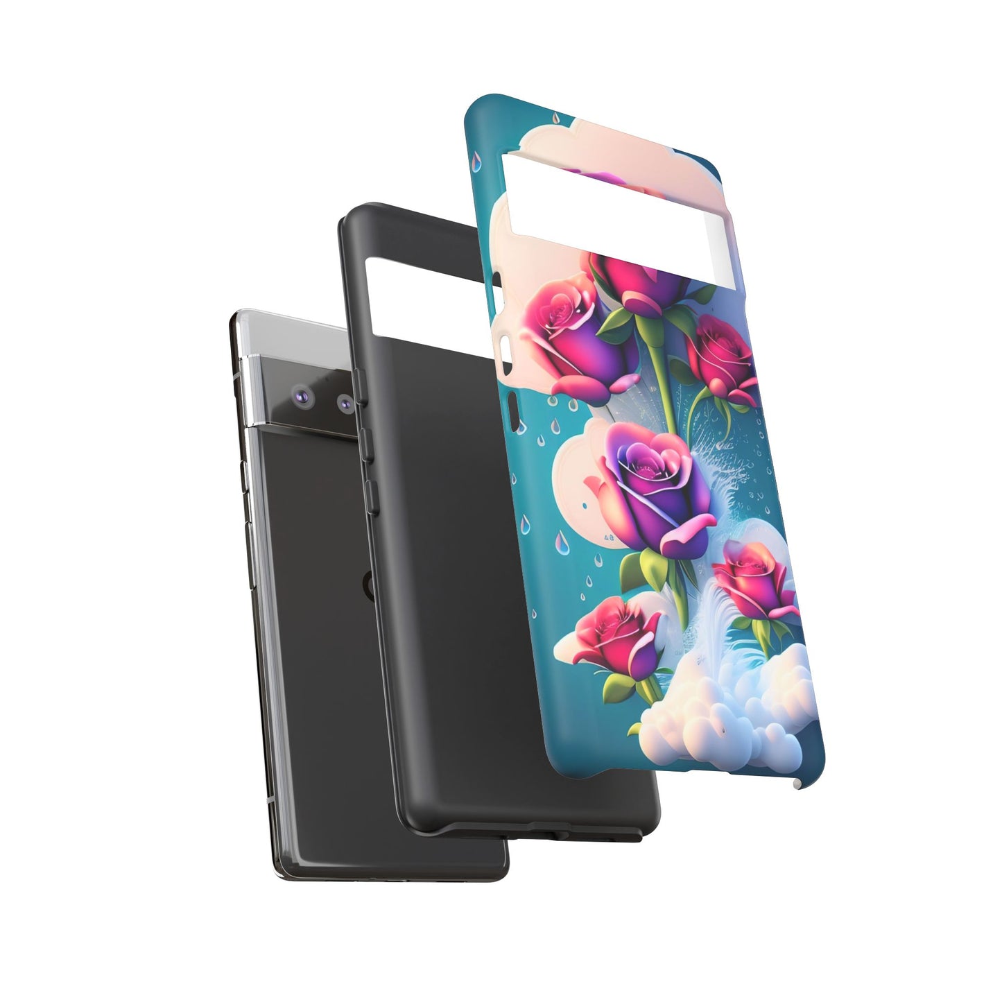 Floral Dream Tough Phone Case — Rose Bouquet Clouds Design