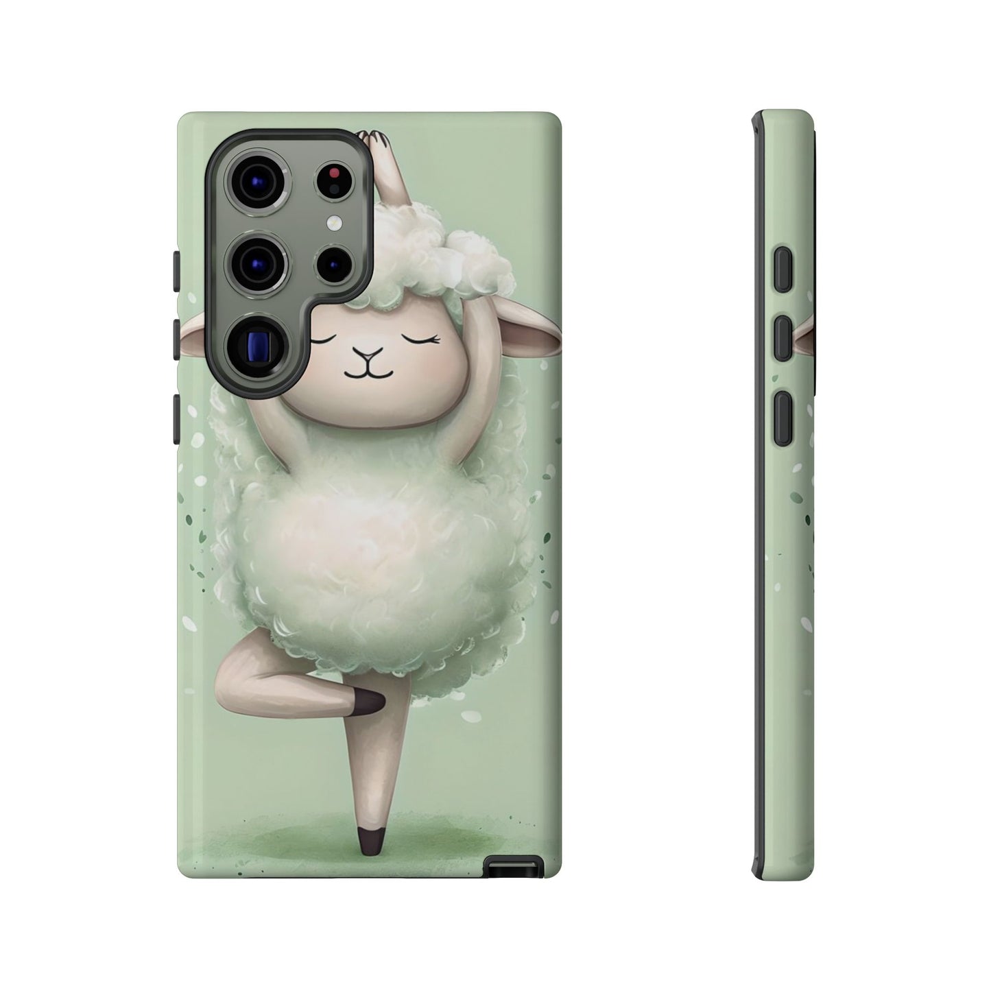 Cute Yoga Sheep Phone Case — Pastel Lamb Ballerina Protective Cover
