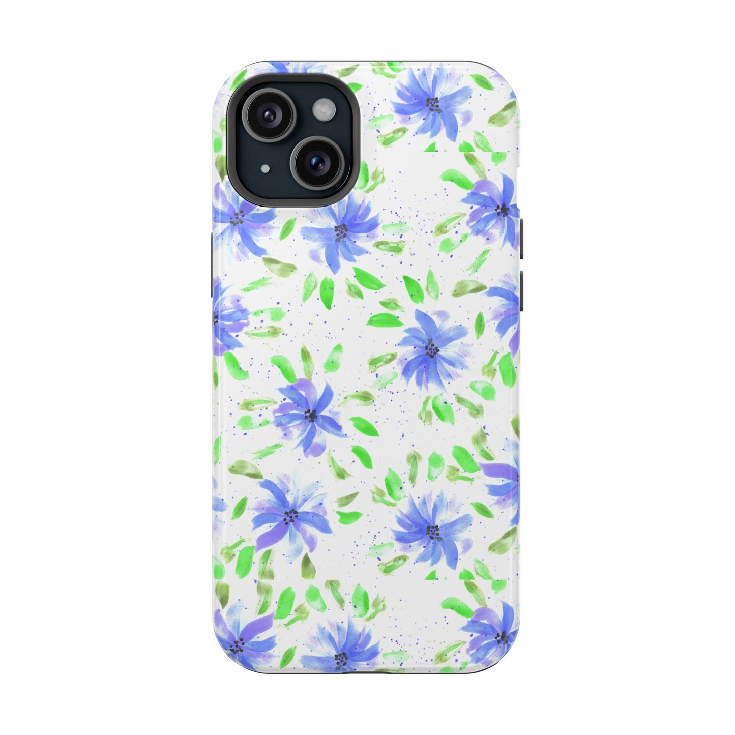 Floral Blue Watercolor Phone Case — Magnetic Impact-Resistant