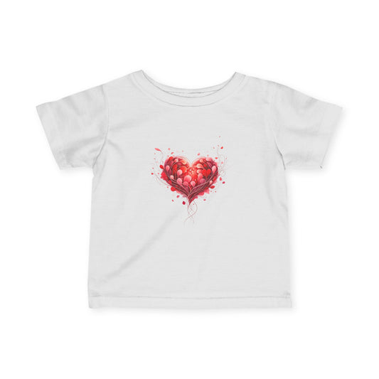 Infant Tee with Watercolor Heart – Baby Valentine Shirt
