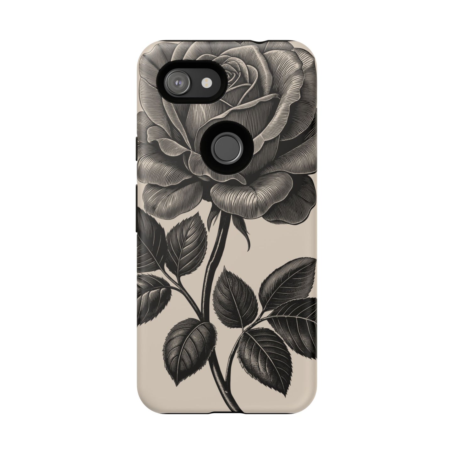 Black Rose Phone Case, Tough Cases with Floral Design, Elegant Tech Accessory, Gift for Flower Lovers, Stylish Protection