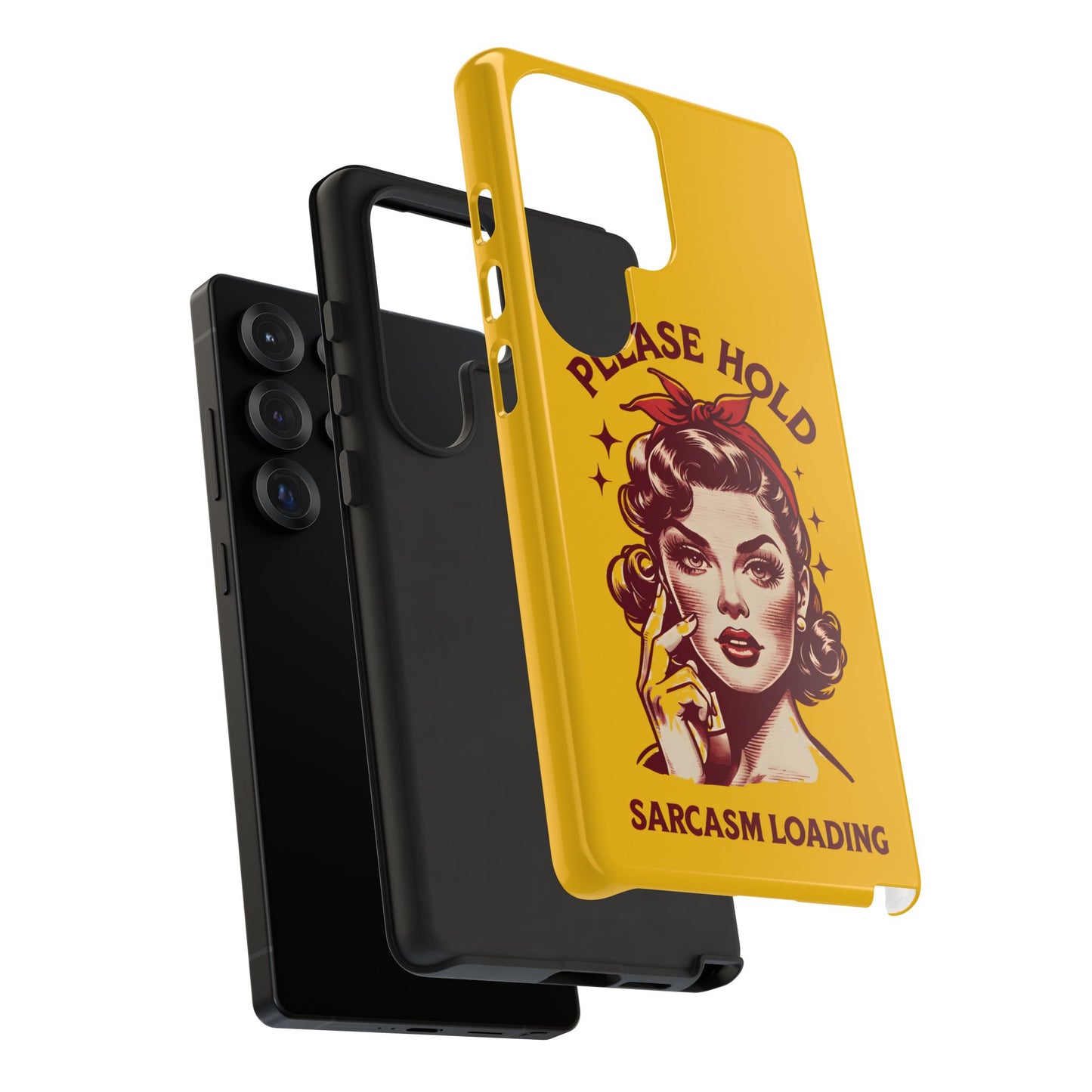 Phone Case - "Please Hold, Sarcasm Loading" Retro Pin-Up Tough Case