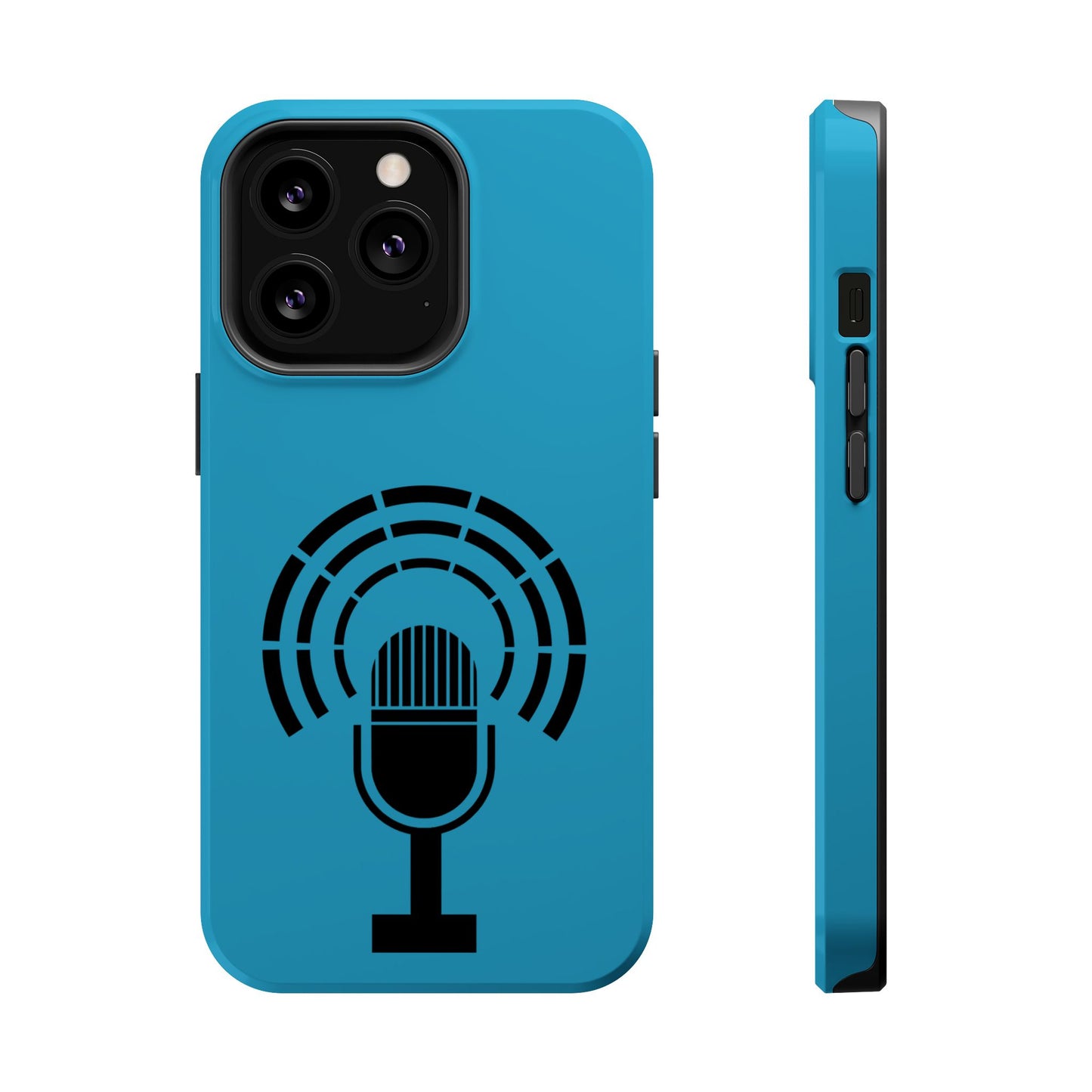 Phone Case — Retro Microphone Podcast Design, Magnetic Impact-Resistant