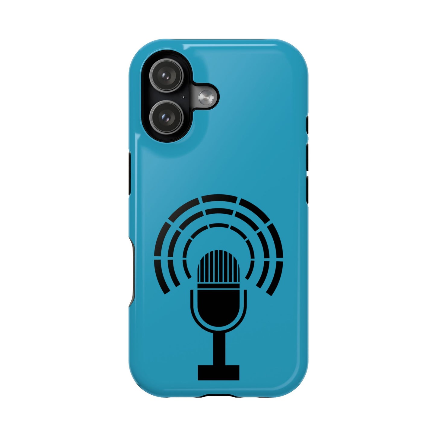Phone Case — Retro Microphone Podcast Design, Magnetic Impact-Resistant