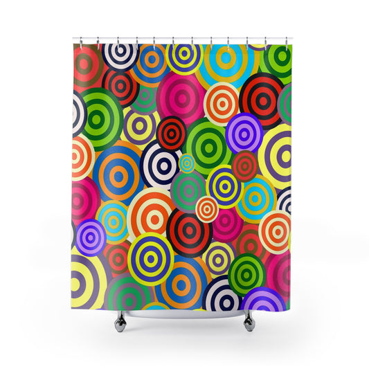 Vibrant Geometric Shower Curtains - Colorful Patterns for Bathroom Decor, Modern Art, Bohemian Style, Fun Home Accessories, Gift Ideas