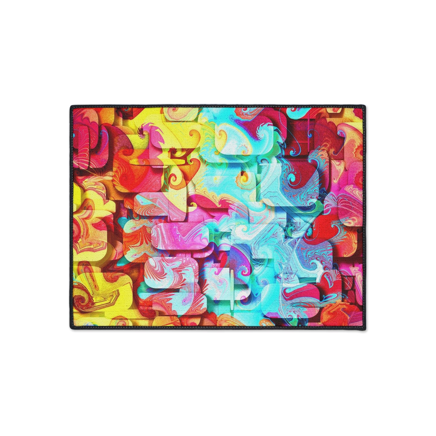 Abstract Color Splash Floor Mat — Heavy Duty Non‑Slip Door Rug