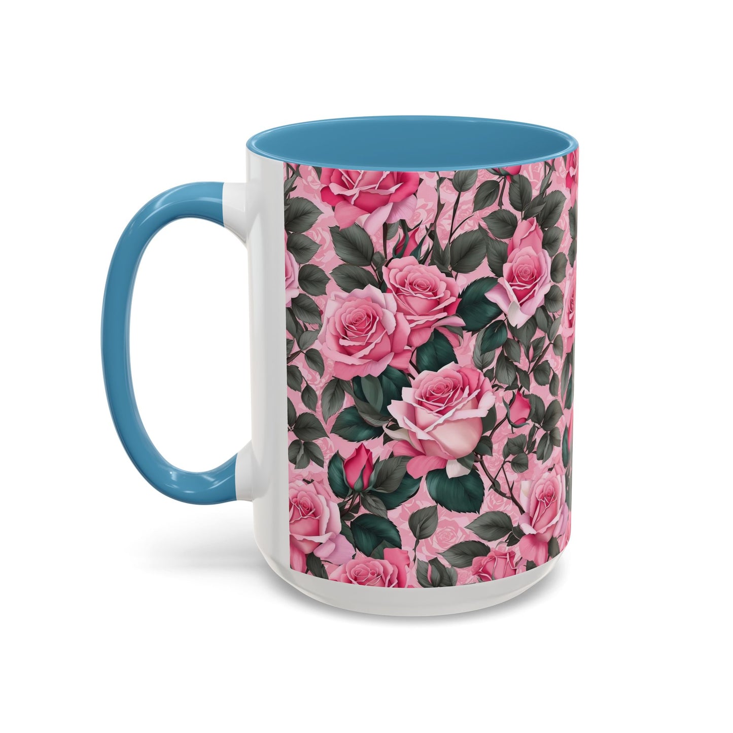 Floral Accent Coffee Mug, Pink Rose Mug, Gift for Her, Tea Cup, Mother's Day Present, Home Decor, Kitchen Essentials