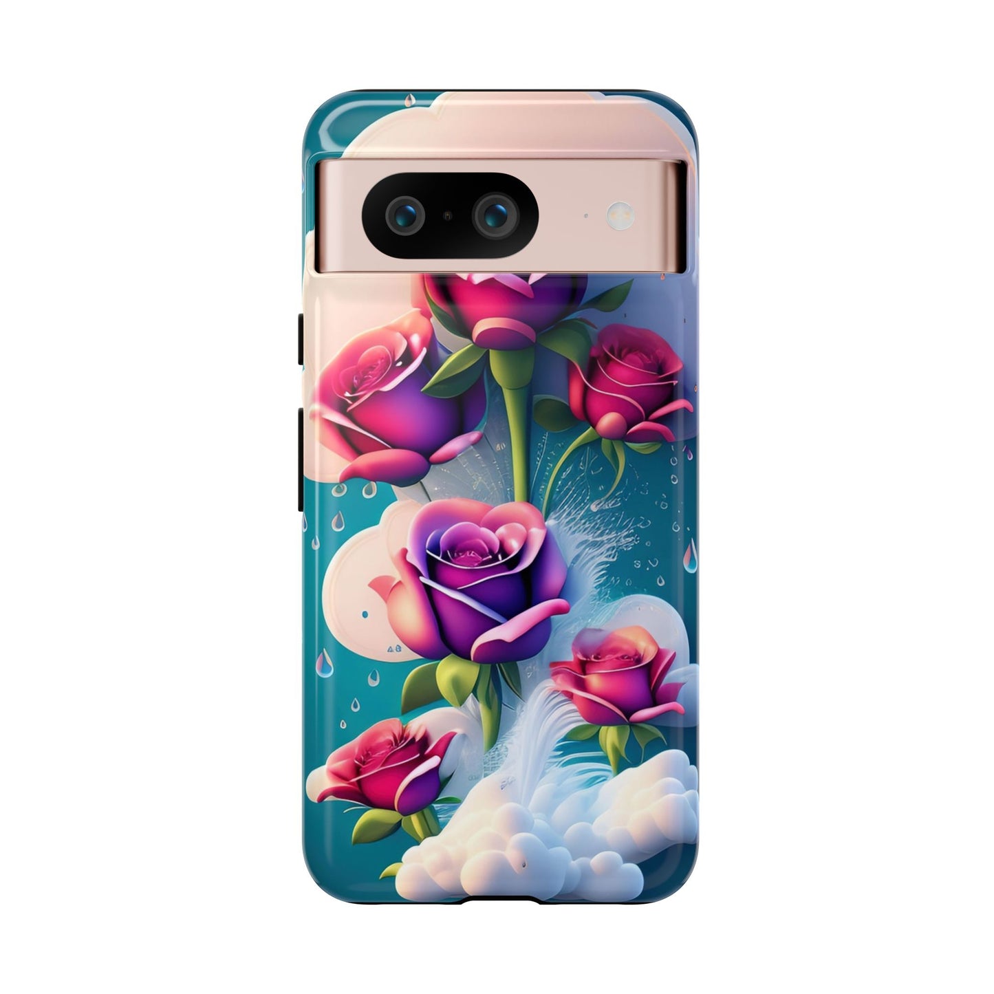 Floral Dream Tough Phone Case — Rose Bouquet Clouds Design