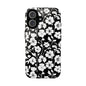 Floral Noir Tough Phone Case — Black & White Flower Protective Cover