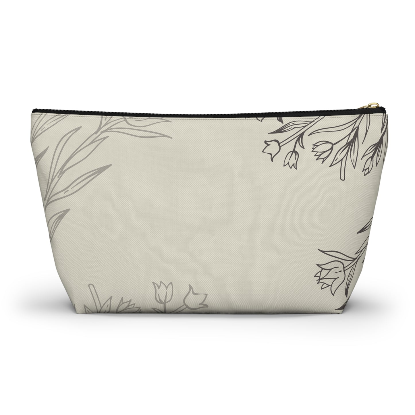 Floral Sketch Accessory Pouch — T‑Bottom Makeup & Travel Organizer