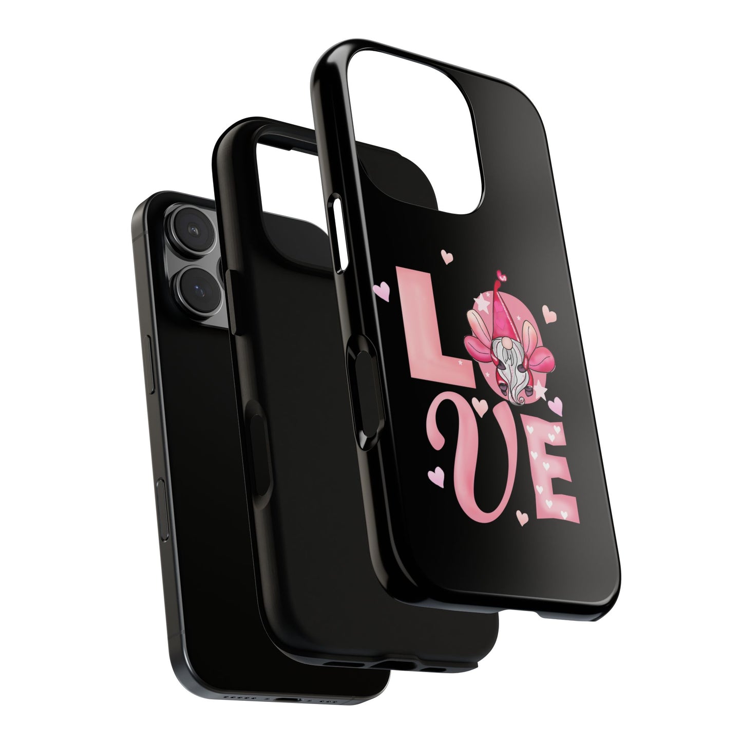 Love Gnome Phone Case — Cute Pink Heart Valentines Protective Case