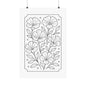 Botanical Line Art Poster — Matte Vertical Floral Wall Art - DIY