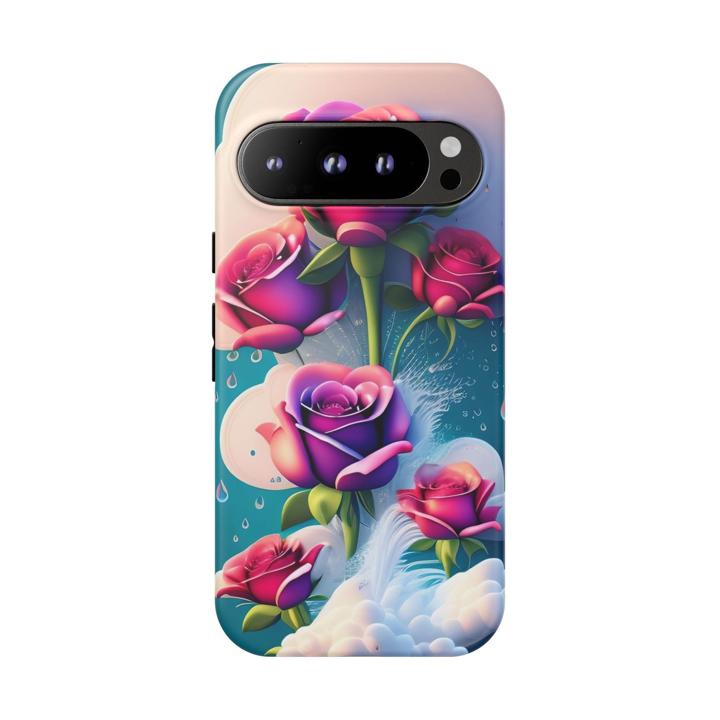Floral Dream Tough Phone Case — Rose Bouquet Clouds Design