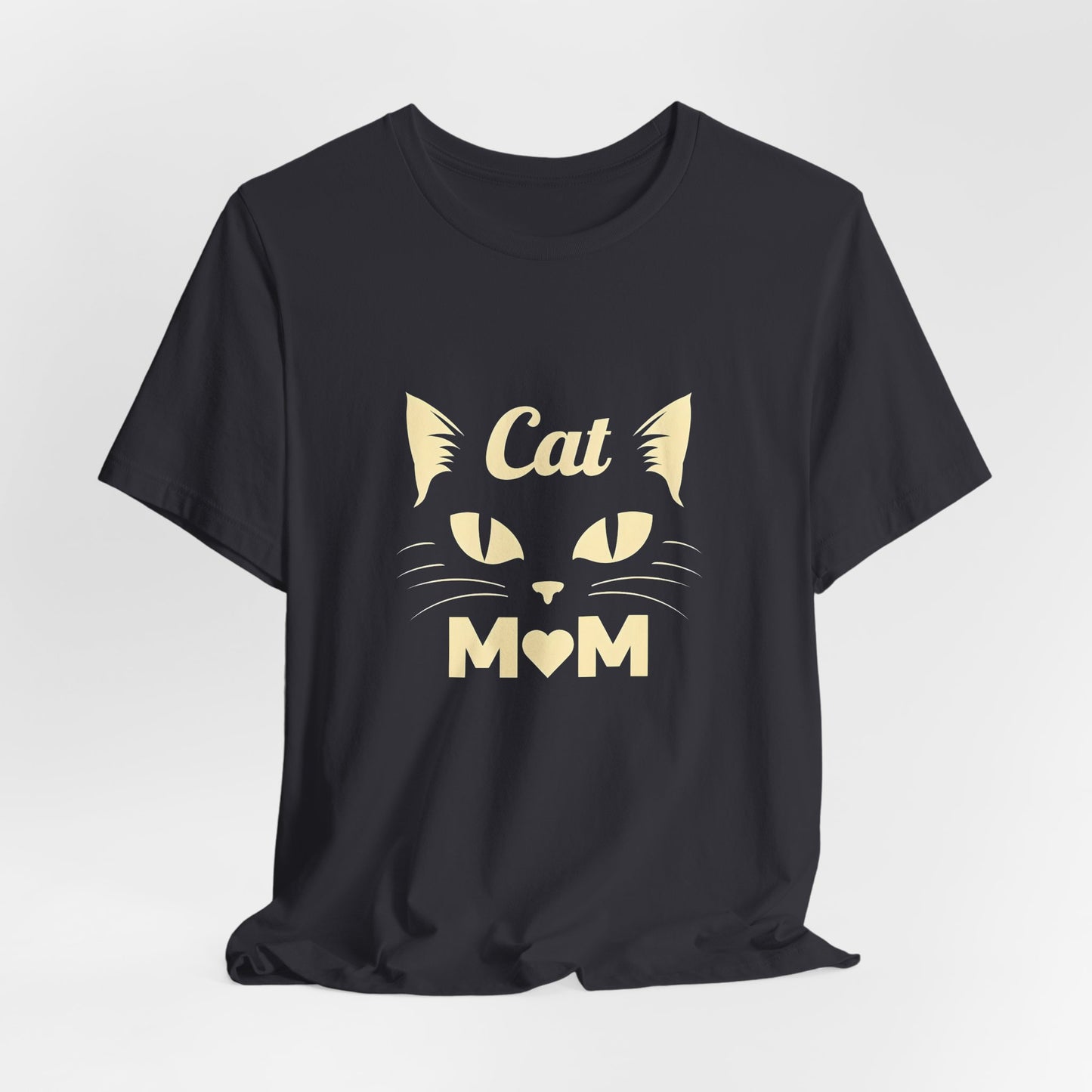Cat Mom T-Shirt — Cute Cat Face Graphic Tee for Cat Lovers
