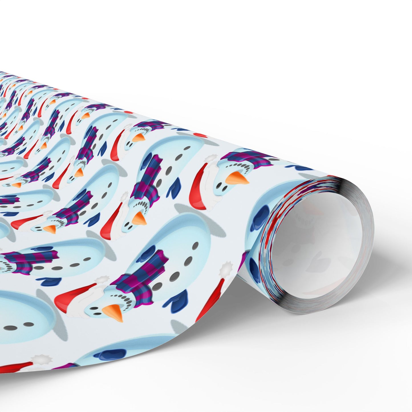 Snowman Pattern Wrapping Paper Roll — Cute Winter Holiday Gift Wrap