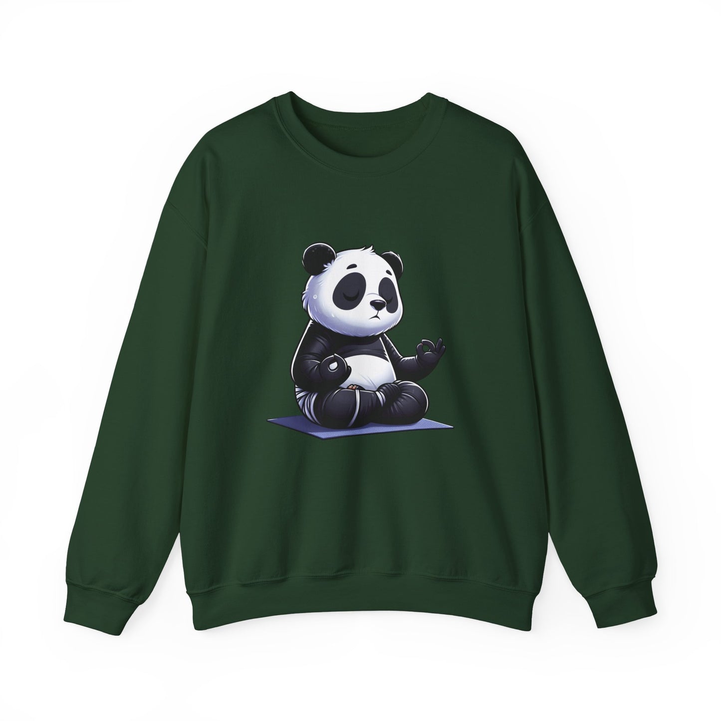 Crewneck Sweatshirt — Meditating Panda Graphic Cozy Pullover