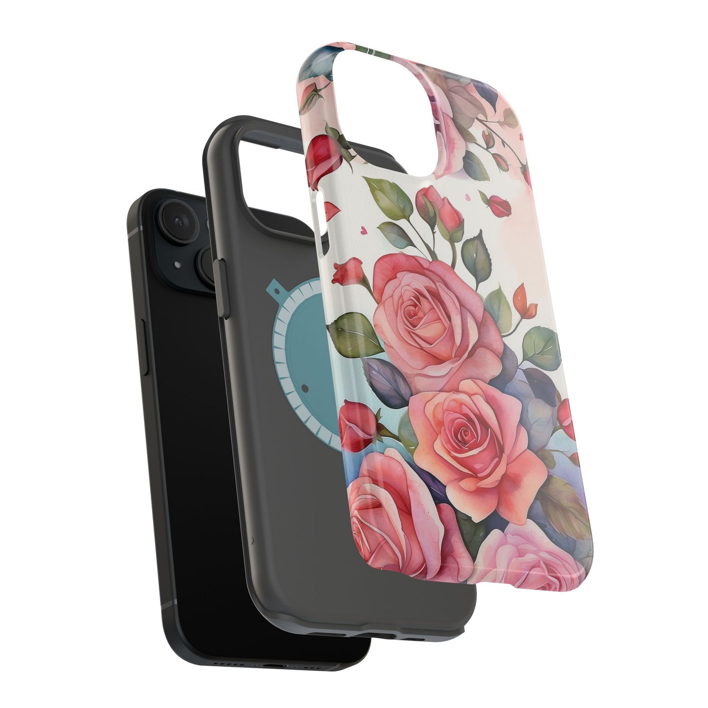 Floral Rose Magnetic Phone Case — Impact-Resistant Protective Cover