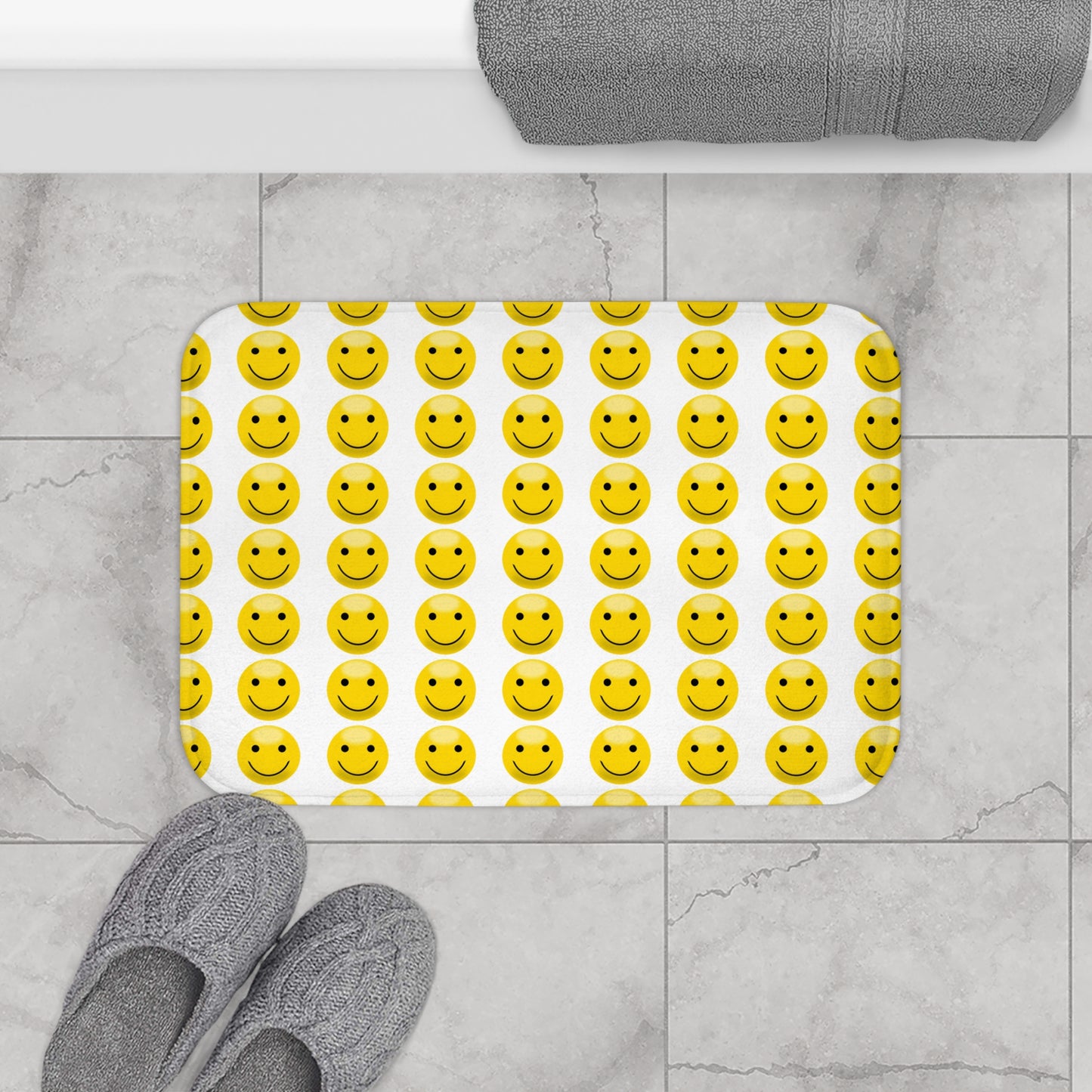 Cheerful Smile Bath Mat - Cute Bathroom Decor