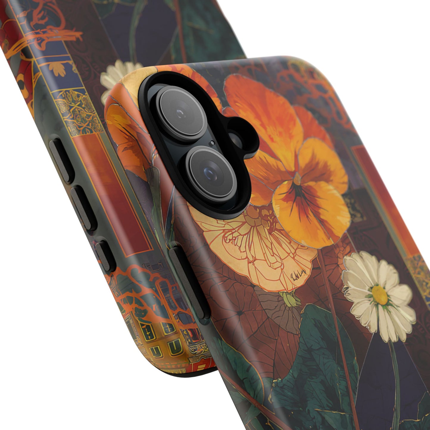 Floral Pansy Tough Phone Case — Vintage Botanical Protection